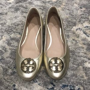 AUTHENTIC Tory Burch gold flats size 8